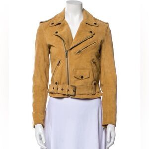 Polo Ralph Lauren Tan Suede Biker Motorcycle Jacket XS